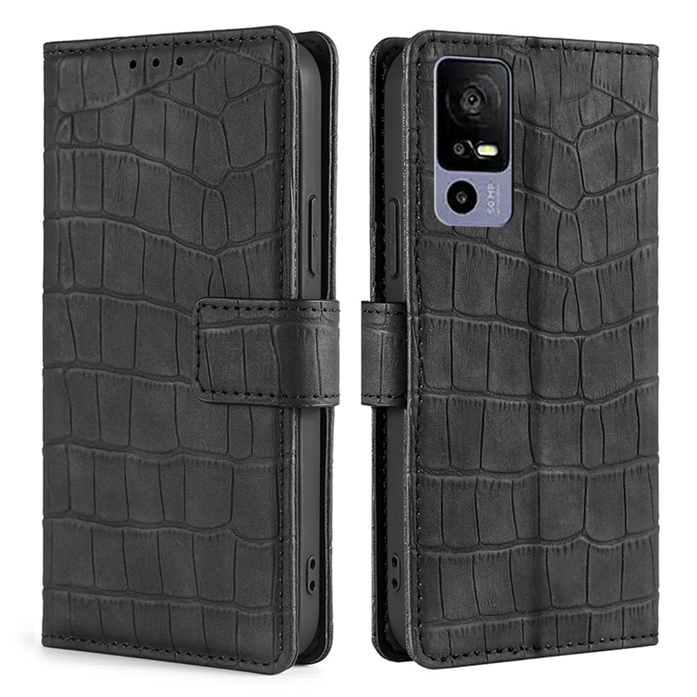 Crocodile Texture Wallet Stand Case for TCL 40R 5G Skin-touch Feeling PU Leather Shockproof Cell Phone Cover Crocodile Texture Wallet Stand Case for TCL 40R 5G Skin-touch Feeling PU Leather Shockproof Cell Phone Cover